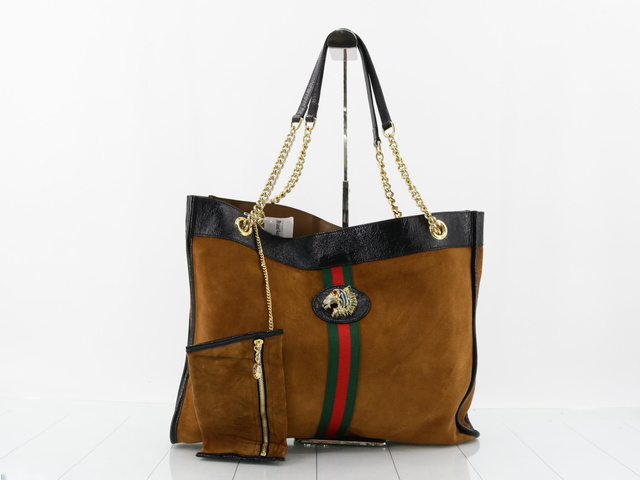 Gucci Brown Suede Rajah Tote Bag